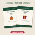 Holiday Planner Bundle: Thanksgiving Planner and Holiday Gift Planner