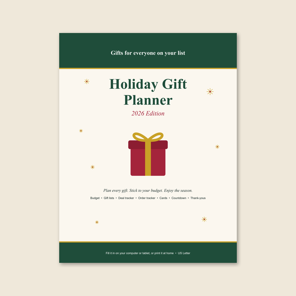Holiday Gift Planner 2026 – Printable & Fillable PDF